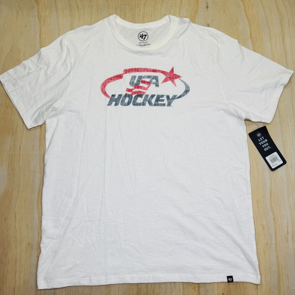 NEW USA Hockey '47 Brand USA Hockey Grit Scrum Tee Short Sleeve Shirt 2XL